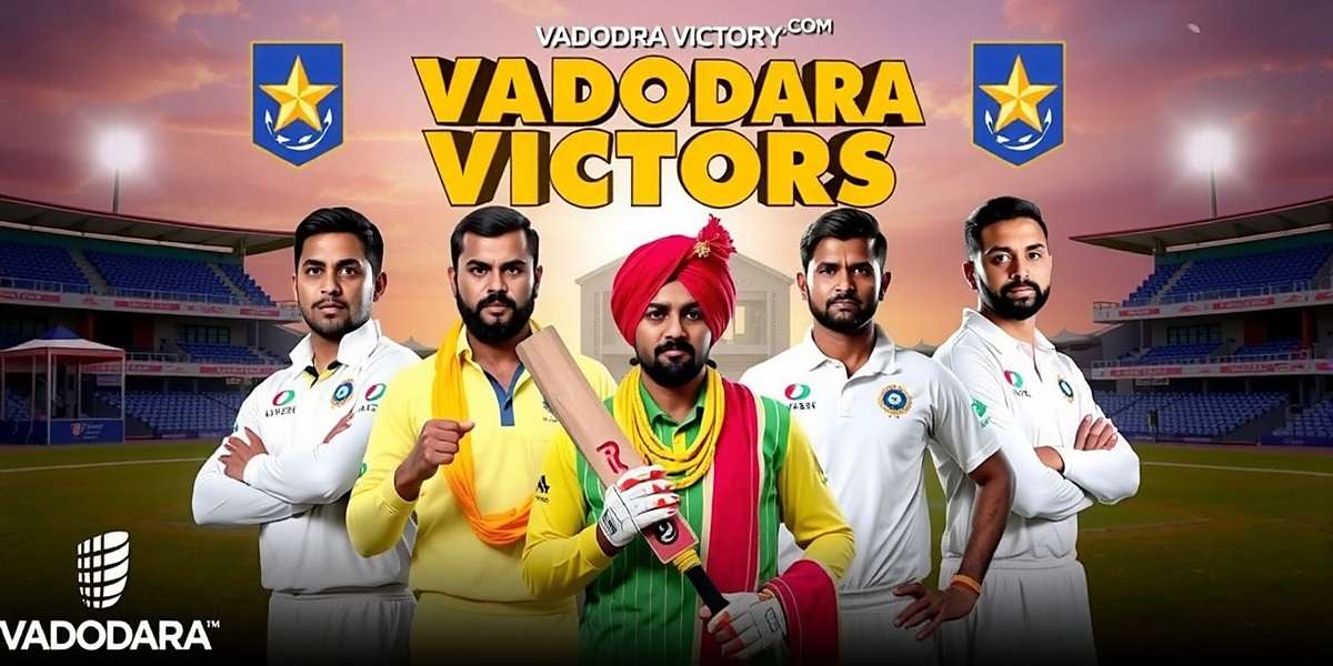 Vadodara Victors Official Cover Vadodara Victors game cover featuring cricket players in traditional Gujarati attire